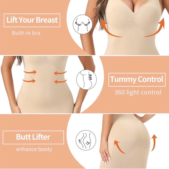 Ellareese Strapless Slip Shapewear Slip Dress for Women Under Dress Shapewear - Picture 4 of 7